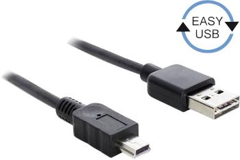 Delock #####USB-Kabel USB 2.0 #####USB-A Stecker, #####USB-Mini-B Stecker 5.00 m čierna obojstranne zapojiteľná zástrčka