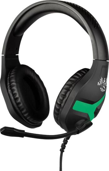 Konix NEMESIS herný headset jack 3,5 mm káblový na ušiach čierna / zelená stereo
