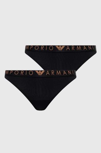 Brazílske nohavičky Emporio Armani Underwear 2-pak čierna farba