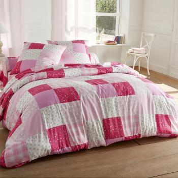 Blancheporte Bavlnená posteľná bielizeň Marlow s geometrickým vzorom, zn. Colombine, bavlna ružová obliečka na prikr. 140x200cm