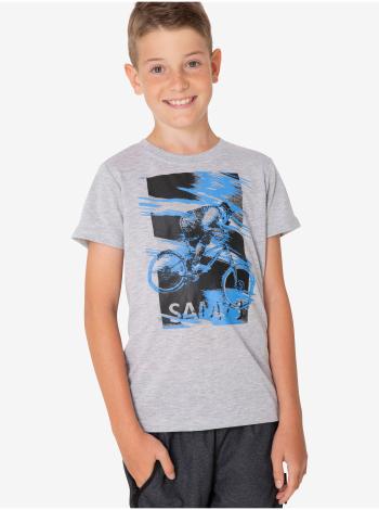 Svetlošedé chlapčenské tričko s potlačou SAM 73
