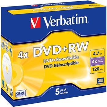 Verbatim DVD+RW 4×, 5 ks v krabičke (43229)