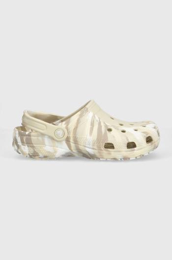 Šľapky Crocs Classic Marbled Clog dámske, béžová farba, 206867