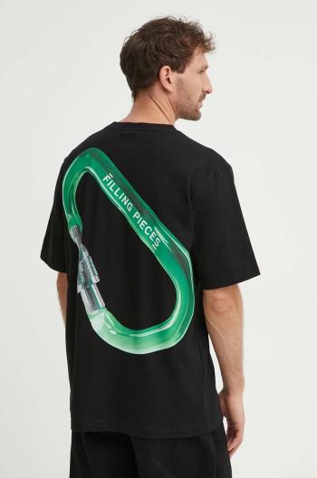 Bavlnené tričko Filling Pieces Carabiner čierna farba, s potlačou, 74417051861