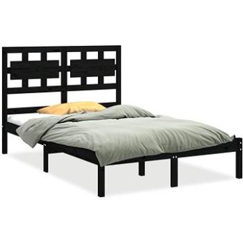 Rám postele čierny masívne drevo 120 × 200 cm, 3105664
