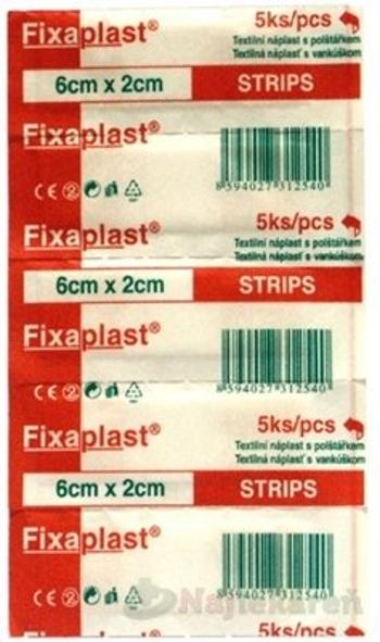 FIXAplast STRIPS náplasť textilná s vankúšikom (6x2cm) 5ks
