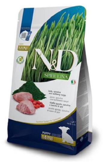 Farmina N&D dog SPIRULINA (GF) puppy mini, lamb granule pre psy 2kg