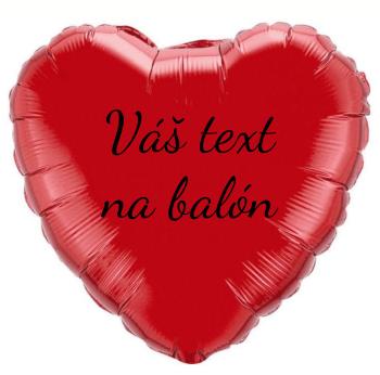 Fóliový balón s textom - Červené srdce 45 cm