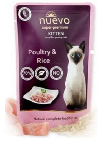 NUEVO cat Kitten Poultry with Rice kapsičky pre mačiatka 16x85g