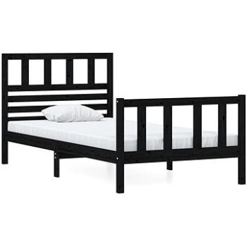 Rám postele čierny masívne drevo 90 × 200 cm, 3101142