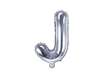 Fóliový balón písmeno "J", 35 cm, strieborný (NELZE PLNIT HELIEM) - xPartydeco