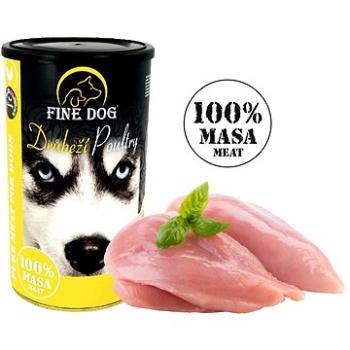 FINE DOG Konzerva HYDINOVÁ, 100 % mäsa, 1200 g (8595657302116)
