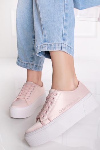 Svetloružové nízke tenisky na platforme Flatform+ Cupsole Satin