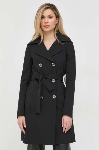 Kabát Patrizia Pepe dámsky, čierna farba, prechodný, dvojradový