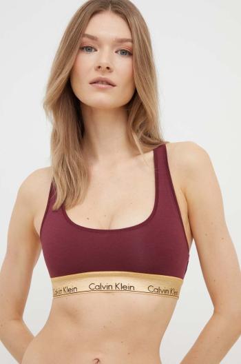 Podprsenka Calvin Klein Underwear bordová farba, jednofarebná