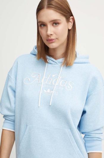 Mikina adidas Originals dámska, s kapucňou, melanžová, IX3535