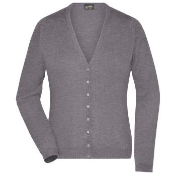 James & Nicholson Dámsky bavlnený sveter JN660 - Šedý melír | L