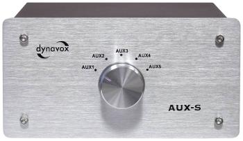 Dynavox AUX-S  cinch audio prepínač kovový ukazovateľ strieborná
