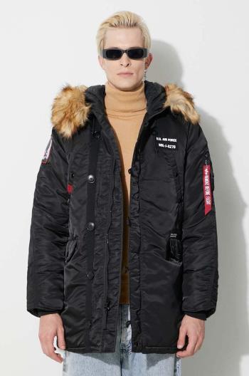 Bunda parka Alpha Industries N3B Airborne 188141.03, pánska, čierna farba, zimná