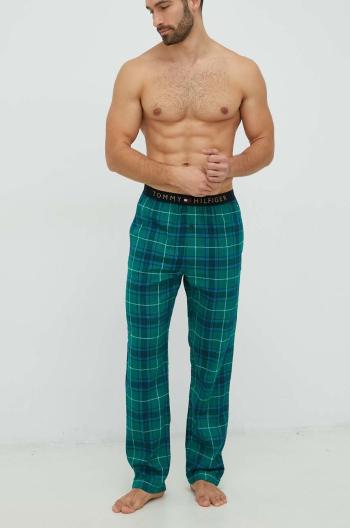 Pyžamové nohavice Tommy Hilfiger pánske, zelená farba, vzorovaná