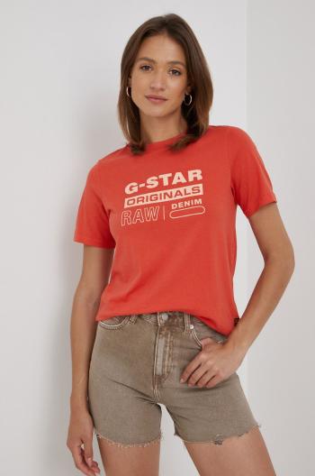 Tričko G-Star Raw dámsky, oranžová farba,