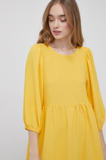 Šaty JDY žltá farba, mini, áčkový strih