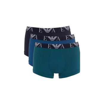 Emporio Armani  Three Pack Logo Trunks Green/Blue/Black  Boxerky Modrá