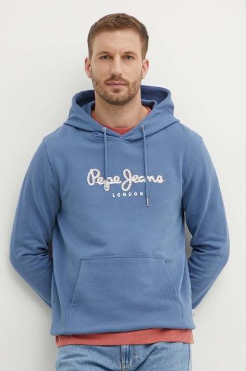 Bavlnená mikina Pepe Jeans SAUL HOODIE pánska, s kapucňou, s potlačou, PM582695