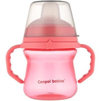 Canpol babies hrnček so silikónovým piťkom FirstCup 150 ml, ružový (5901691870031)