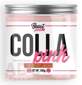 GymBeam BeastPink COLLA Pink prášok na prípravu nápoja, príchuť jahodová limonáda, 1x240 g