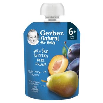 GERBER Kapsička natural hruška slivka 6m + 90 g