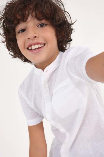 Detská bavlnená košeľa Mayoral šedá farba