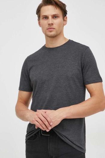 Bavlnené tričko GAP šedá farba, jednofarebné