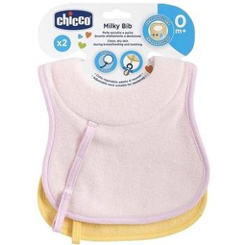 Chicco podbradník bavlnený dojčenský, 2 ks – dievča (8058664086733)