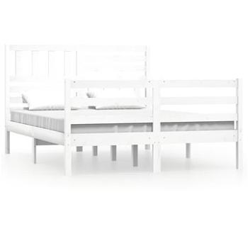 Rám postele biely masívne drevo 120 × 200 cm, 3101084
