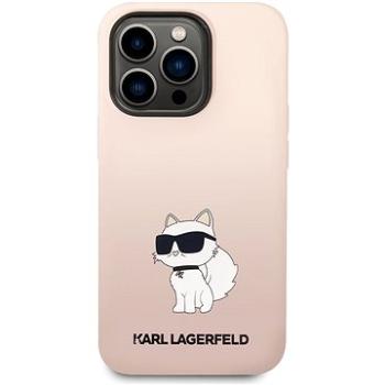 Karl Lagerfeld Liquid Silicone Choupette NFT Zadný Kryt pre iPhone 14 Pro Pink (KLHCP14LSNCHBCP)