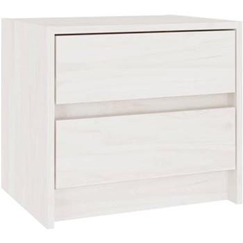 SHUMEE Nočný stolík biely 40 × 30,5 × 35,5 cm masívne borovicové drevo, 808075