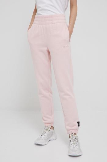 Nohavice Dkny dámske, ružová farba, jednofarebné