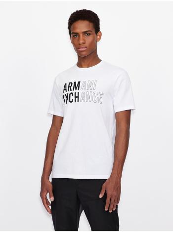 Biele pánske tričko s potlačou Armani Exchange