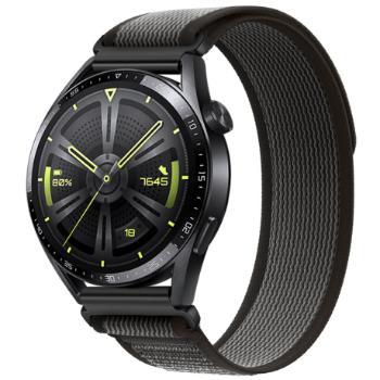 BStrap Velcro Nylon remienok na Huawei Watch GT3 42mm, black gray (SSG028C0207)