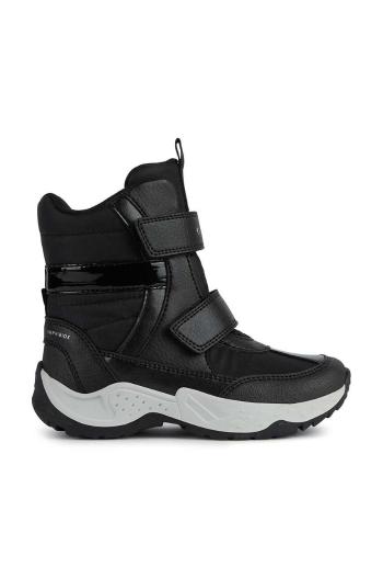 Detské zimné topánky Geox Sentiero čierna farba,