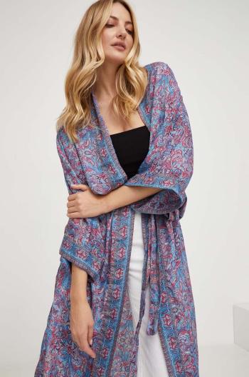 Hodvábne kimono Answear Lab oversize, vzorovaná