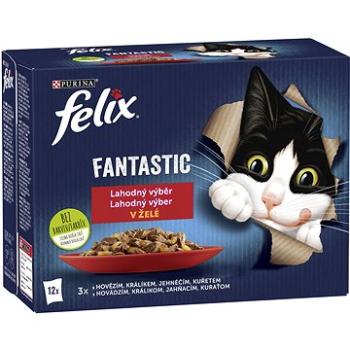 Felix Fantastic s kuraťom, hovädzím, králikom a jahňacím v želé 12× 85 g (7613039758021)