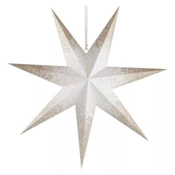 EMOS Vianočná papierová hviezda bielo-zlatá závesná 60cm DCAZ07