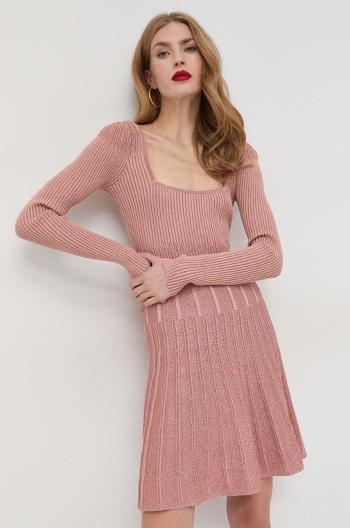 Šaty Guess ružová farba, mini, priliehavá