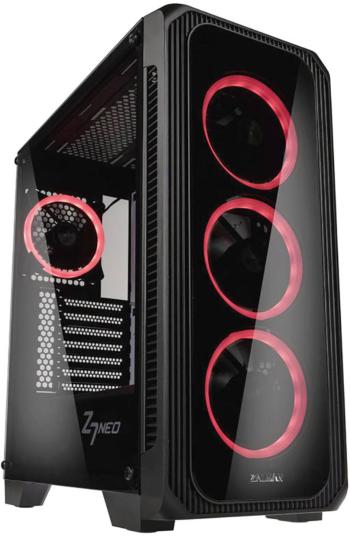 Zalman Z7 Neo midi tower púzdro čierna 4 predinštalované LED ventilátory, bočné okno
