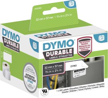 DYMO 2112289 etikety v roli 57 x 32 mm polypropylénová fólia biela 800 ks permanentné univerzálne etikety, adresná nálep