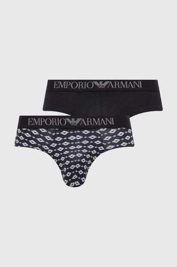 Slipy Emporio Armani Underwear 2-pak pánske, čierna farba, 111733 4R504