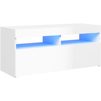 SHUMEE s osvetlením LED biely s vysokým leskom 90 × 35 × 40 cm (804388)