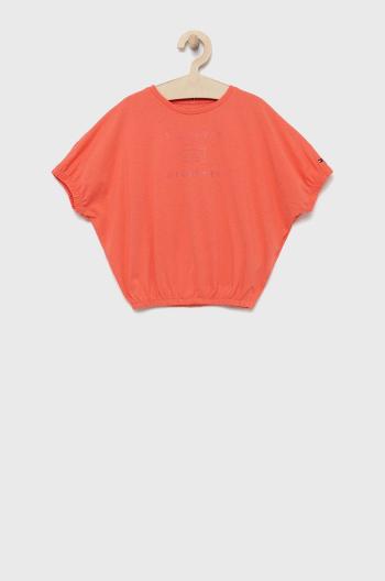 Detské tričko Tommy Hilfiger oranžová farba,